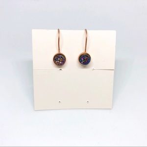 Kristine Lily Rose Gold Peacock Druzy Earrings Etsy Artisan Dainty